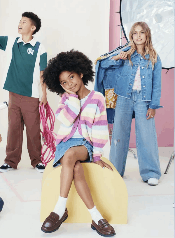 Kids in back to school clothes