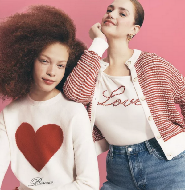 Girls wearing Valentine's outfits