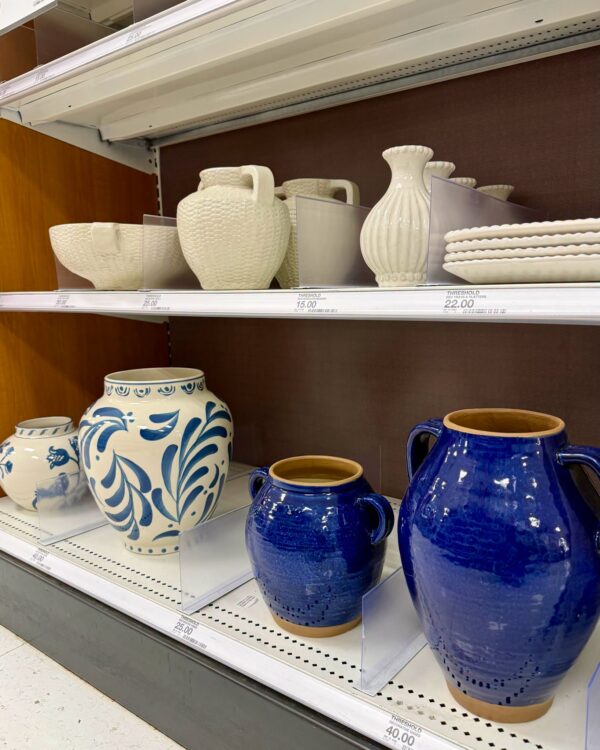 Blue and white pots