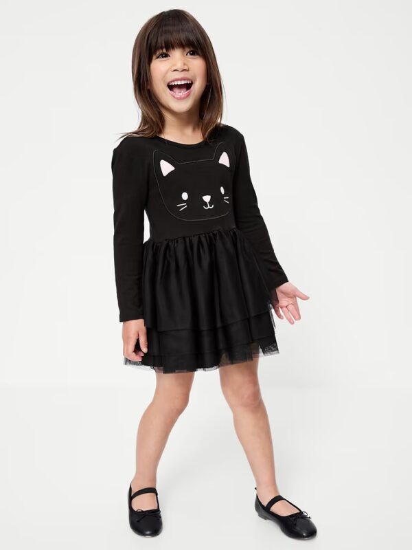 Girl in Black Cat Dress